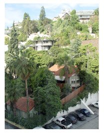 View behind the Hyatt on the Sunset Strip