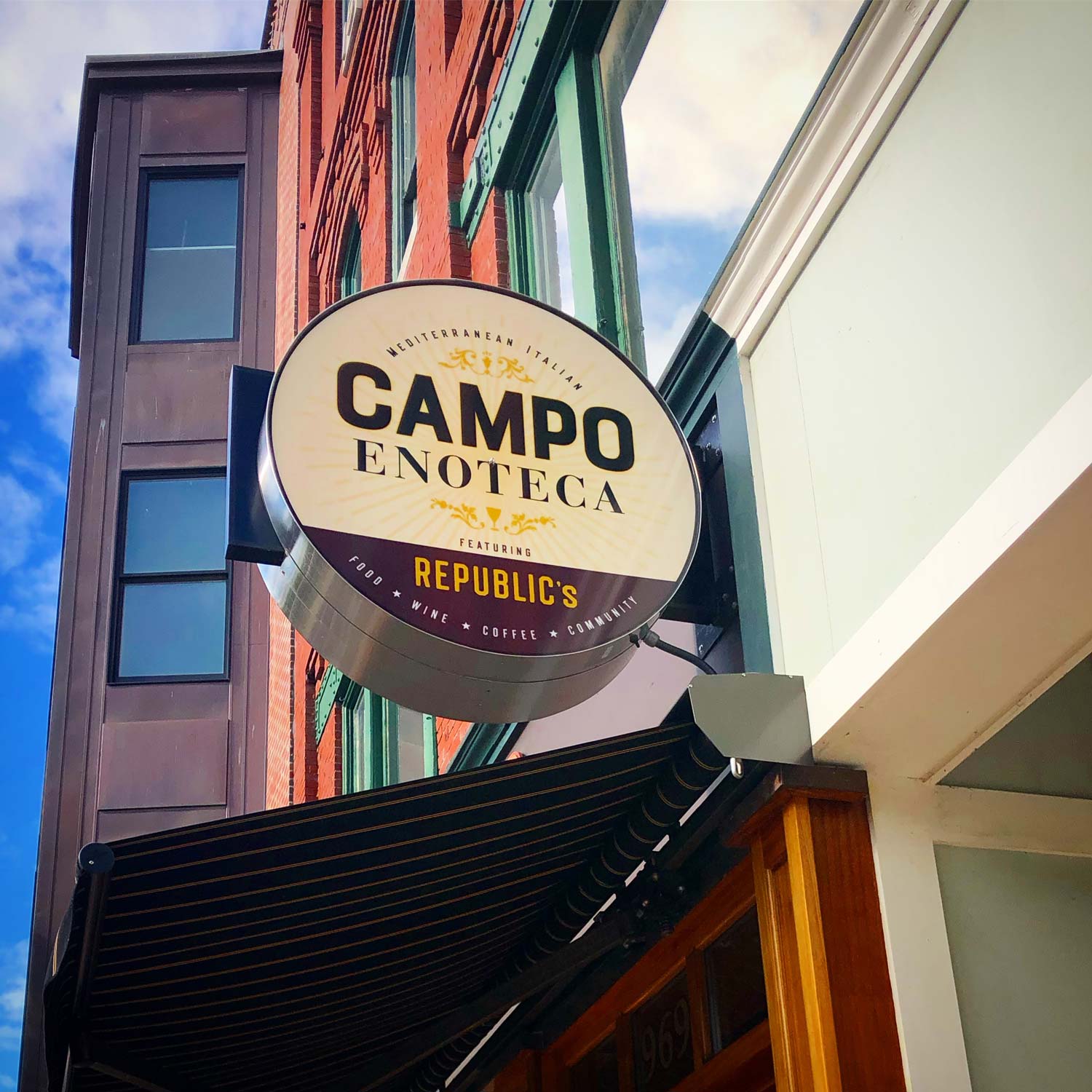 Campo Enoteca Storefront Signage Design